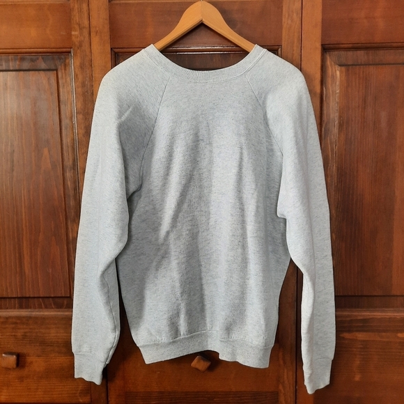 Vintage 1991 Holland Michigan tulips 3D spellout graphic gray raglan crewneck - Picture 10 of 13